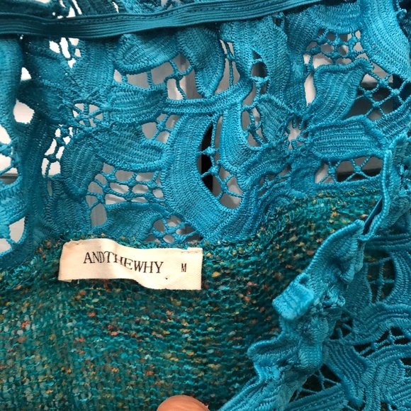 AndtheWhy lace Cactus off the shoulder sweater, M - Picture 3 of 8